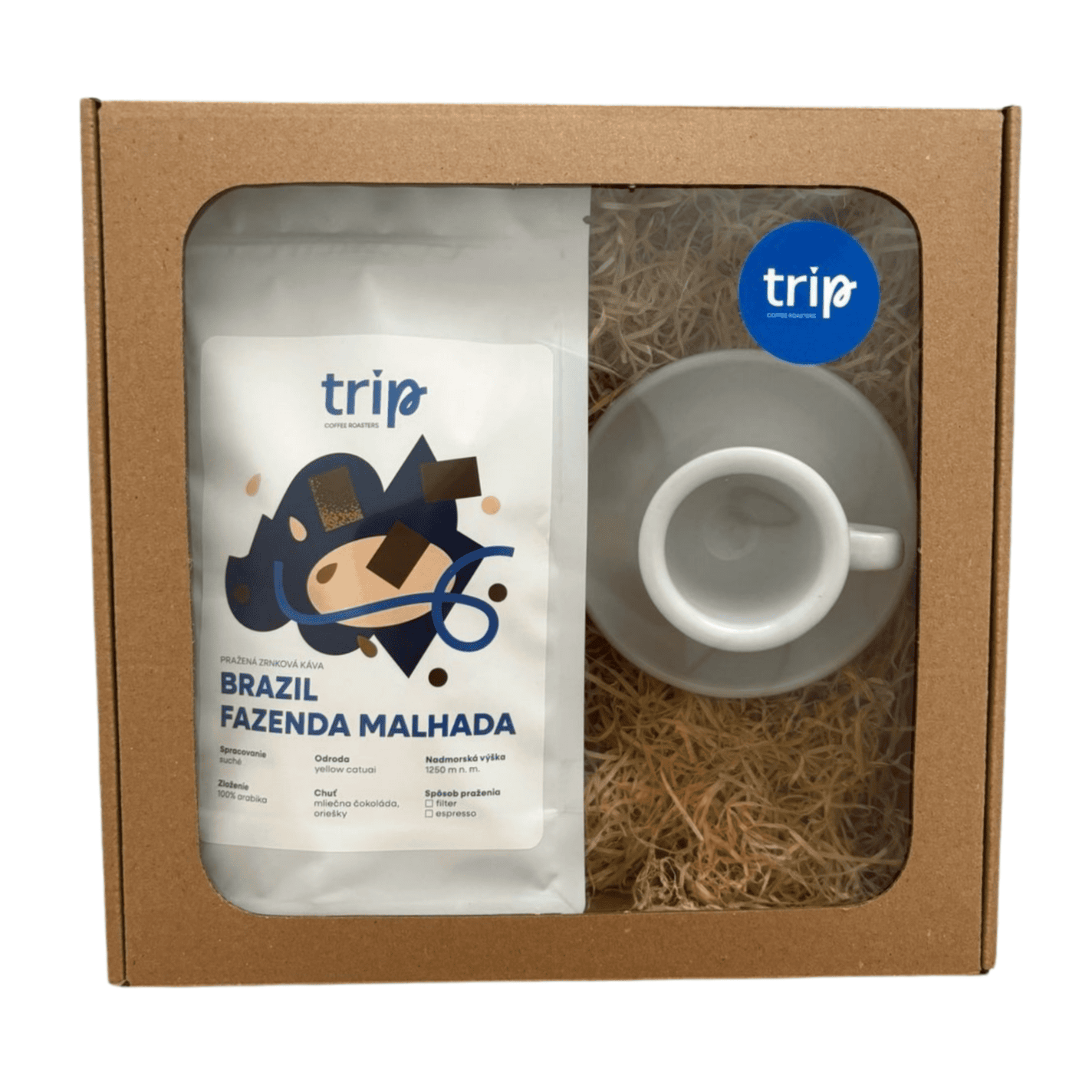 DARČEKOVÝ SET S ESPRESSO ŠÁLKOU Darčekový set káv podľa vlastného výberu s espresso šálkou – Obrázok 1
