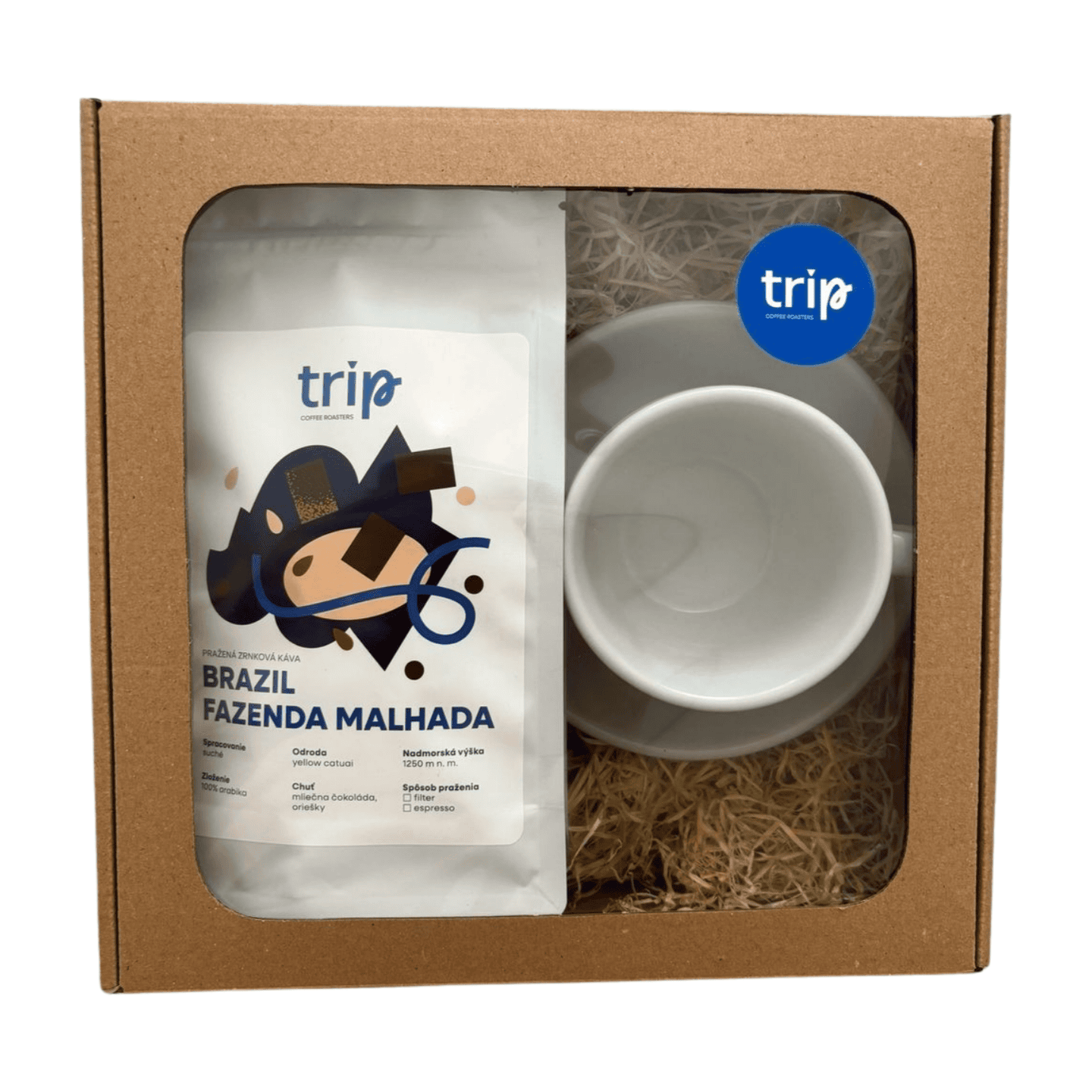 DARČEKOVÝ SET S CAPPUCCINO ŠÁLKOU Darčekový set káv podľa vlastného výberu s cappuccino šálkou – Obrázok 1
